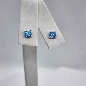 LAST ONE NEW Sterling Silver 925 Baby Blue GemStone Studs - Earrings
